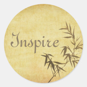 Sticker Rond Arrière - plan papier bambou Grunge