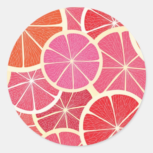 Sticker Rond Arrière - plan vintage Grapefruit (Devant)