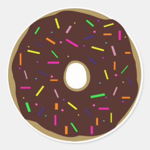 Sticker Rond Arrondi de noix de chocolat congelé avec arrosage