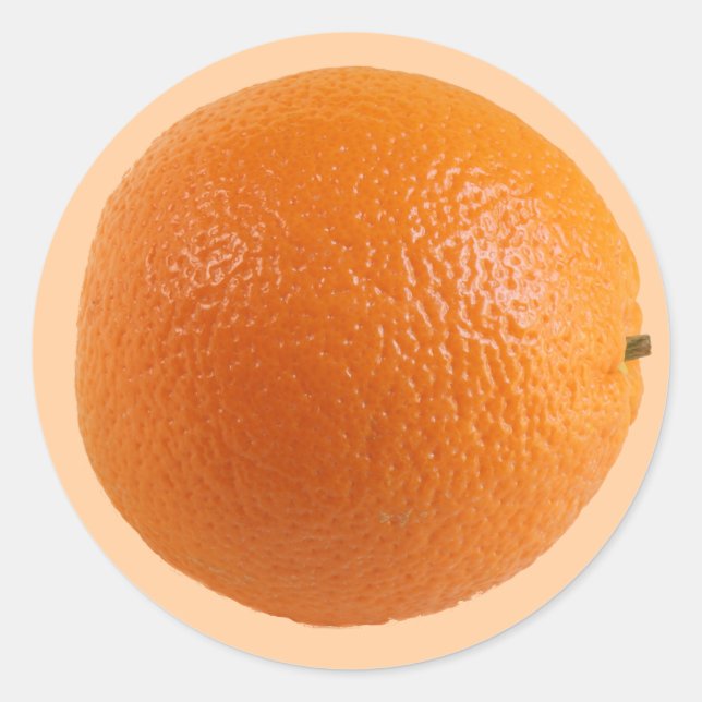 Sticker Rond Arrondi Orange Fruit frais Photo (Devant)