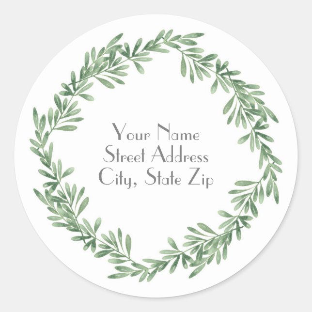 Sticker Rond Arrosage Rosemary Wreath (Devant)