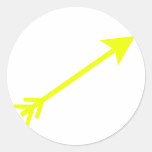 Sticker Rond Arrow Jaune 35deg Le MUSÉE Zazzle Cadeaux