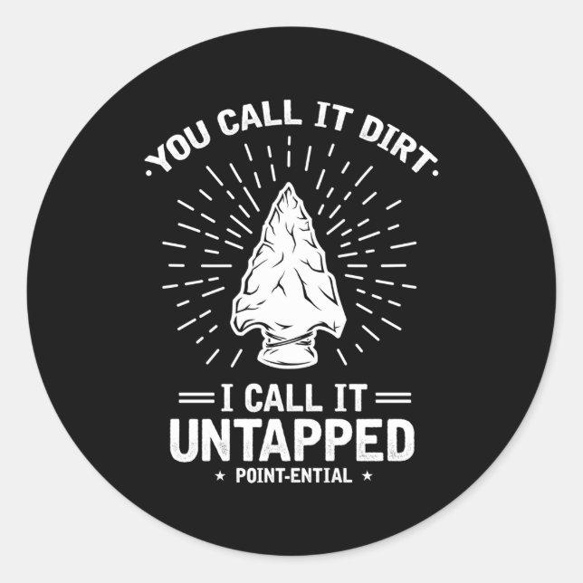 Sticker Rond Arrowhead Collecte Des Devis Pour Le Chasseur Arro (Devant)