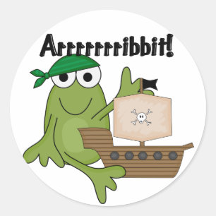 Sticker Rond Arrrrrribbit Grenouille Pirate Tshirts et cadeaux