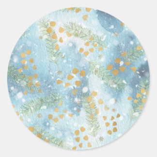 Sticker Rond Art Abstrait de Noël