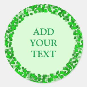 Sticker Rond Art Abstrait Design do-it-yourself feuillage vert