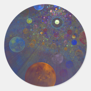 Sticker Rond Art abstrait d'univers alternatif