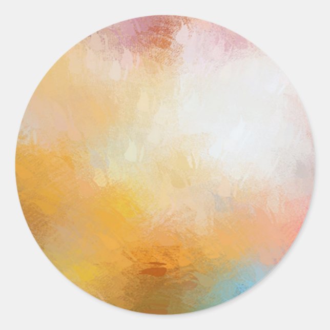 Sticker Rond Art Abstrait Modèle Vierge Coloré Rose Rouge (Devant)