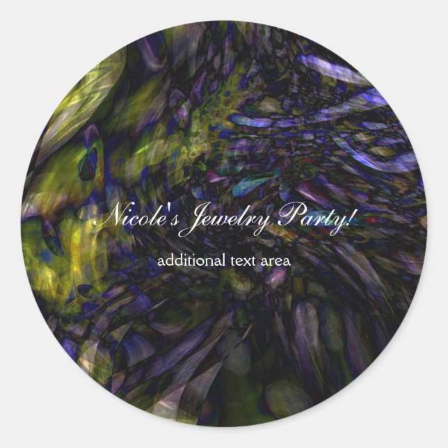 Sticker Rond Art Abstrait moderne Couleur éclaboussure Fête col (Devant)