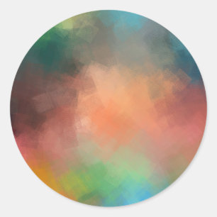 Sticker Rond Art Abstrait Personnalisé Élégant Coloré Vide