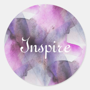 Sticker Rond art abstrait pourpre de cubisme sans couture