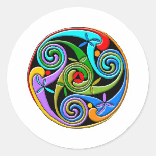 Sticker Rond Art celtique de style antique coloré