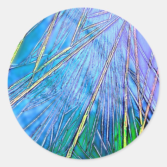 Sticker Rond Art cristal : cristal bleu (Devant)