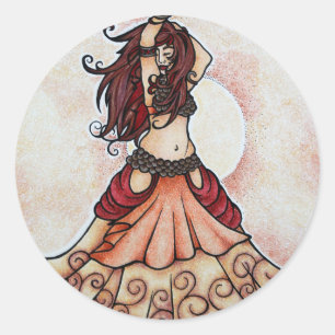 Sticker Rond Art de danse du ventre Ember