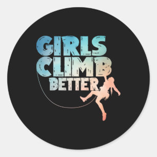 Sticker Rond Art de grimpeur de roche cool pour femmes filles r