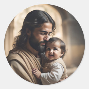 Sticker Rond art de Jésus