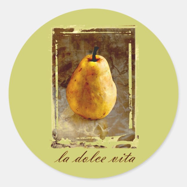 Sticker Rond Art de la poire (Devant)