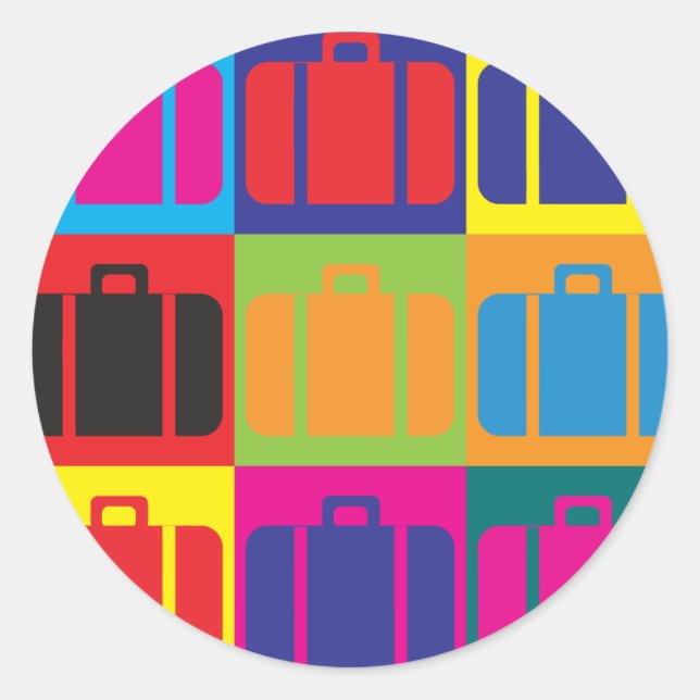 Sticker Rond Art de la pop de voyage (Devant)
