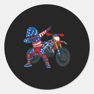 Sticker Rond Art de moto cross drôle pilote moto motocross Dirt