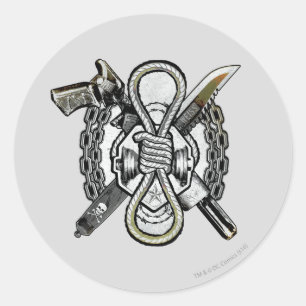 Sticker Rond Art de tatouage d'armes de noeud coulant du