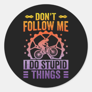 Sticker Rond Art de vélo de montagne cool pour hommes femmes VT
