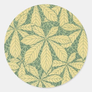 Sticker Rond art déco nature feuille art motif