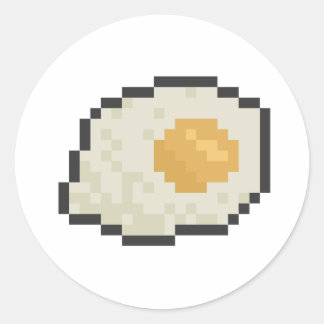 Sticker Rond art des pixels oeufs