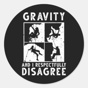 Sticker Rond Art d'escalade de roche drôle pour hommes femmes B