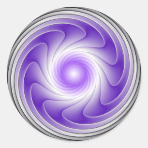 Sticker Rond Art fractal abstrait moderne tourbillon 3D gris po