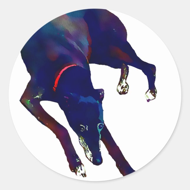 Sticker Rond Art Greyhound (Devant)