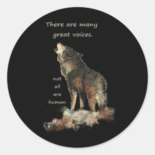 Sticker Rond Art inspiré de citation de loup de beaucoup de