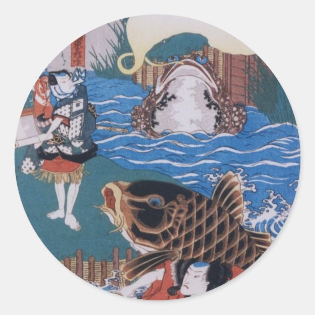 Sticker Rond Art japonais vintage (Devant)
