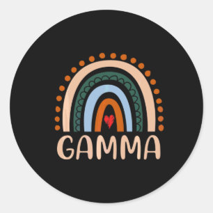 Sticker Rond Art Mère   Gamma Rainbow Grandma mignonne annivers