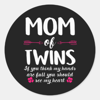 Sticker Rond Art Mère | Maman Des Jumeaux Anniversaire