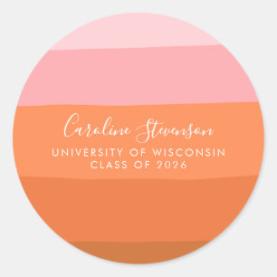Sticker Rond Art moderne rose et terre cuite Diplôme personnali