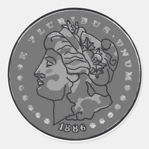 Sticker Rond Art Morgan dollar