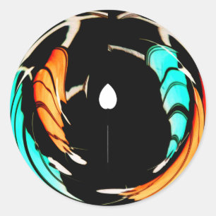 Sticker Rond Art Motif traditionnel africain Imprimer