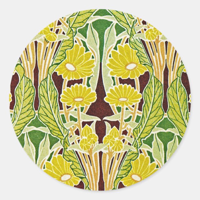 Sticker Rond Art Nouveau Design #7 à Emporio Moffa (Devant)