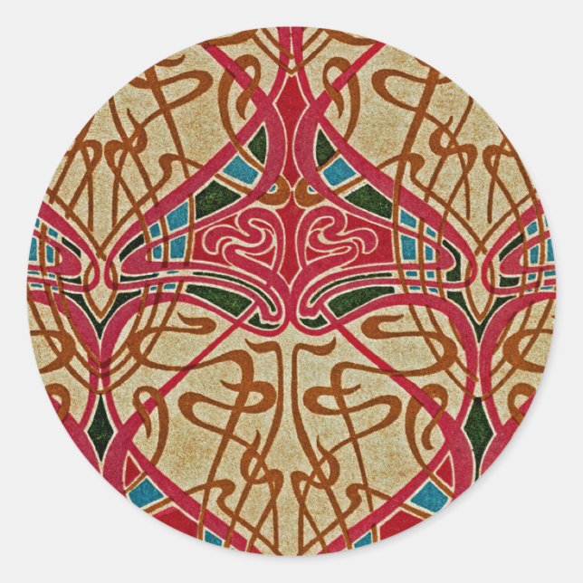 Sticker Rond Art Nouveau design #9 à Emporio Moffa (Devant)