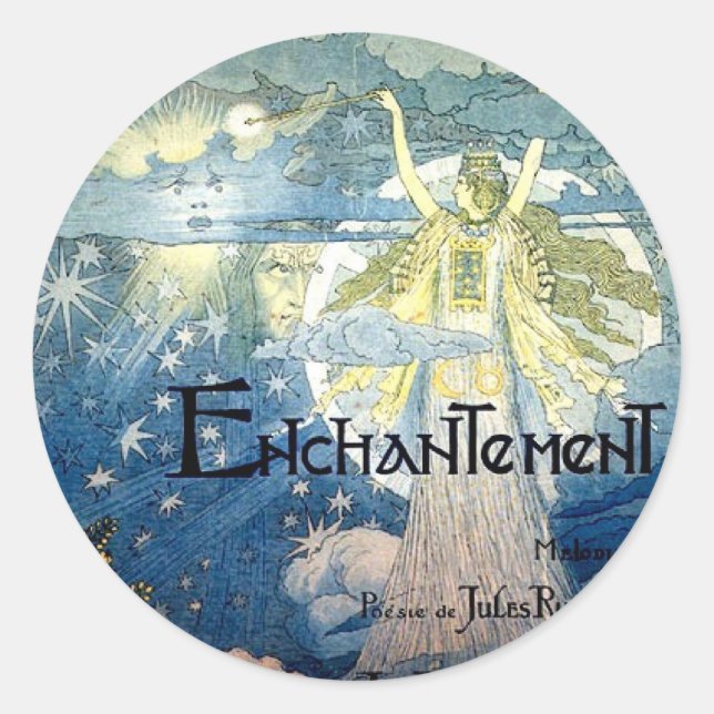 Sticker Rond Art nouveau enchanteur (Devant)
