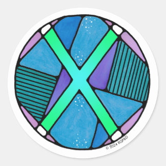 Sticker Rond Art Nouveau Rune Gebo - UNITÉ