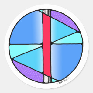 Sticker Rond Art Nouveau Rune Isa - STILLNESS !