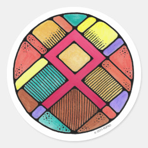 Sticker Rond Art Nouveau Rune Othala - ACCUEIL & ANCESTRY