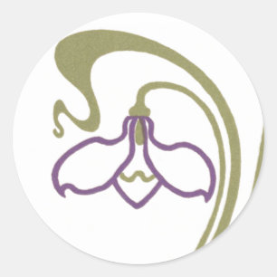 Sticker Rond Art Nouveau Snowdrop