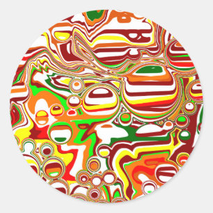 Sticker Rond Art numérique des bulles rétro