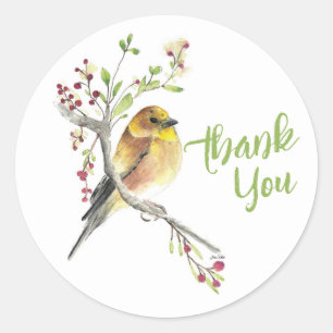Sticker Rond Art ornithologique américain Goldfinch
