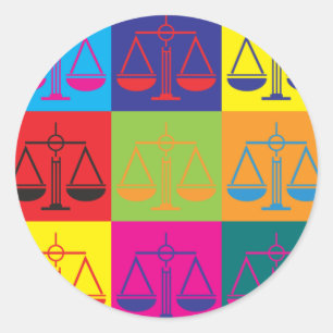 Sticker Rond Art pop de la justice pénale