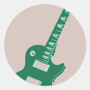 Sticker Rond Art pop guitare électrique