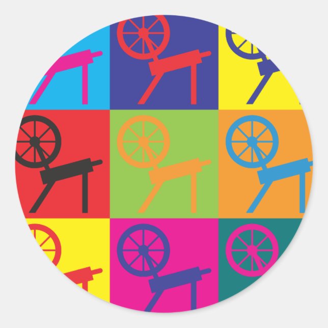 Sticker Rond Art pop tournante (Devant)