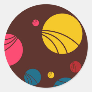 Sticker Rond Art positif, espiègle, heureux, moderne, frais de